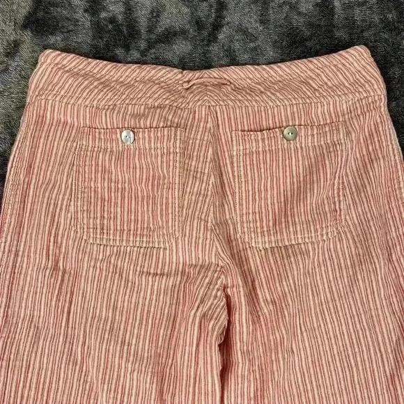 Sundance Gigi Striped Gauzy Pants Flare Wide Leg Red Size S Drawstring Pockets - Picture 8 of 9